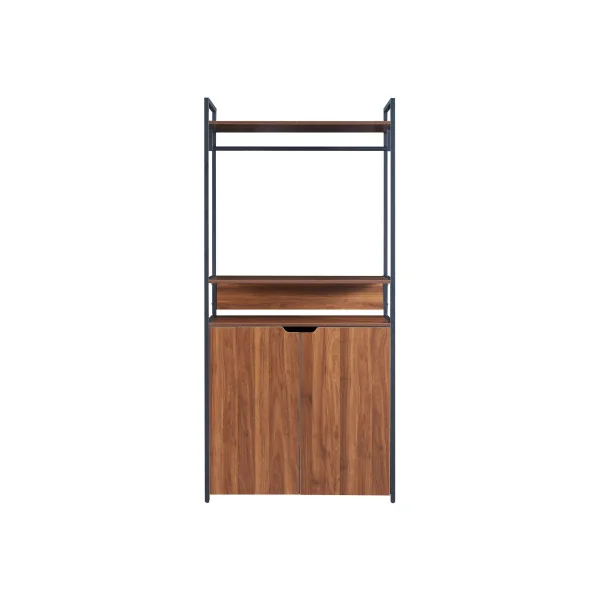 Dressing avec Placard Portant à Vêtements 84 x 40 x 180 cm Meuble d'Entrée Noyer et Noir