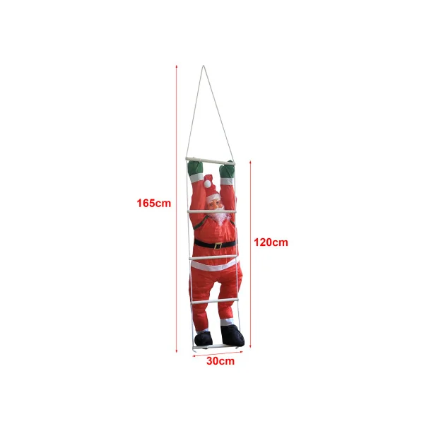 Décoration Père Noël sur échelle 165 / 120 cm