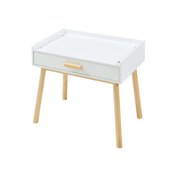 Ensemble Bureau 1 Tiroir et Chaise Enfant Naturel Blanc Style Scandinave