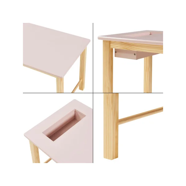 Ensemble Bureau et Chaise Enfant Naturel Rose Style Scandinave