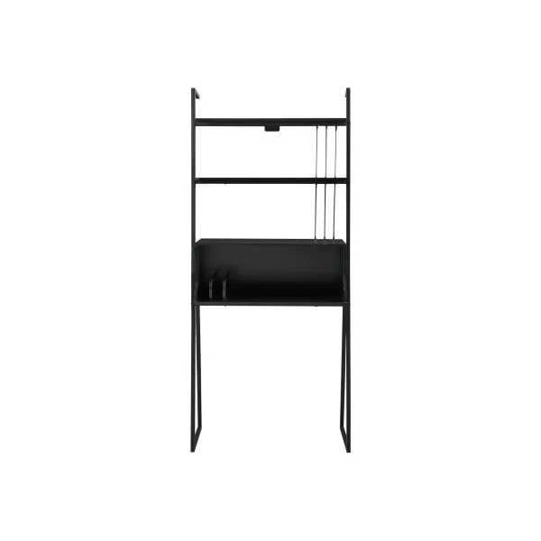 Ensemble Bureau Industriel et Etagère Echelle Noir 5 Niveaux