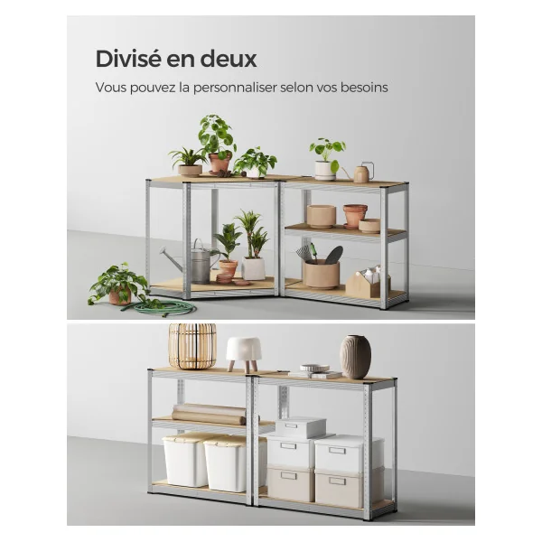Ensemble d’Etagères d’Angle à 5 niveaux 180x180x180 cm en Acier Rack Rangement