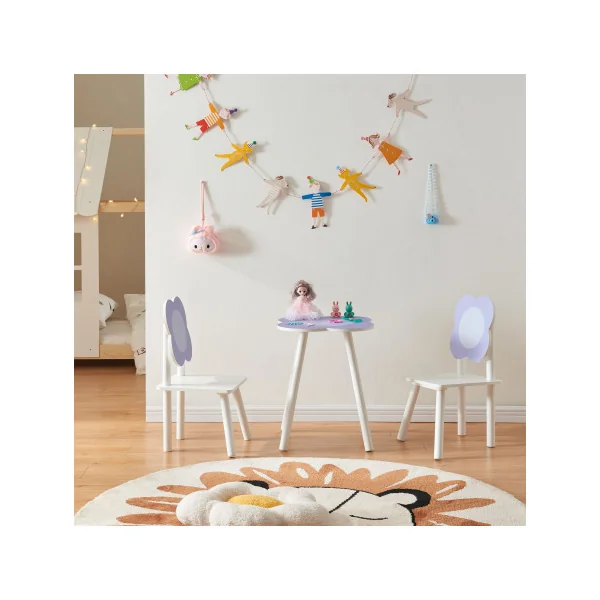 Ensemble Table et Chaises Enfant Blanc et Violet