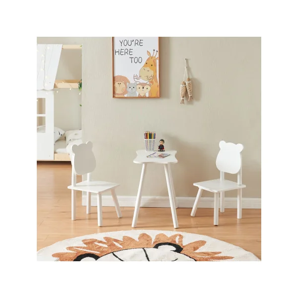 Ensemble Table et Chaises Enfant Blanc