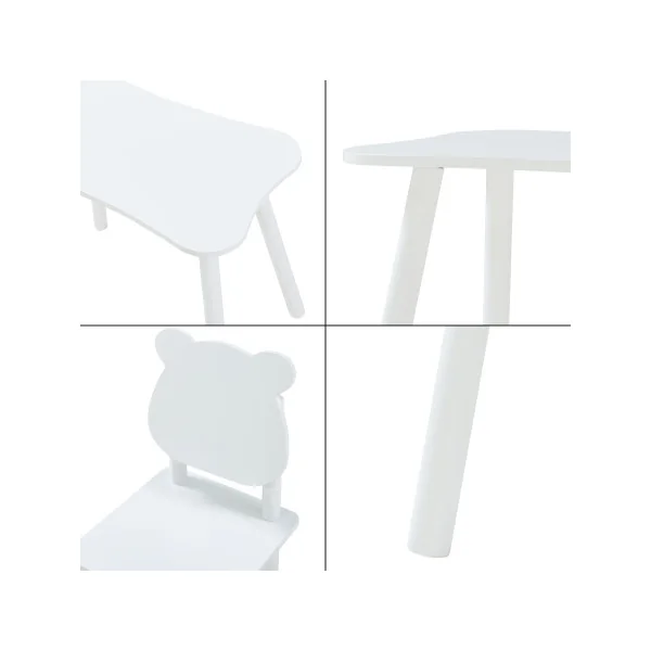 Ensemble Table et Chaises Enfant Blanc