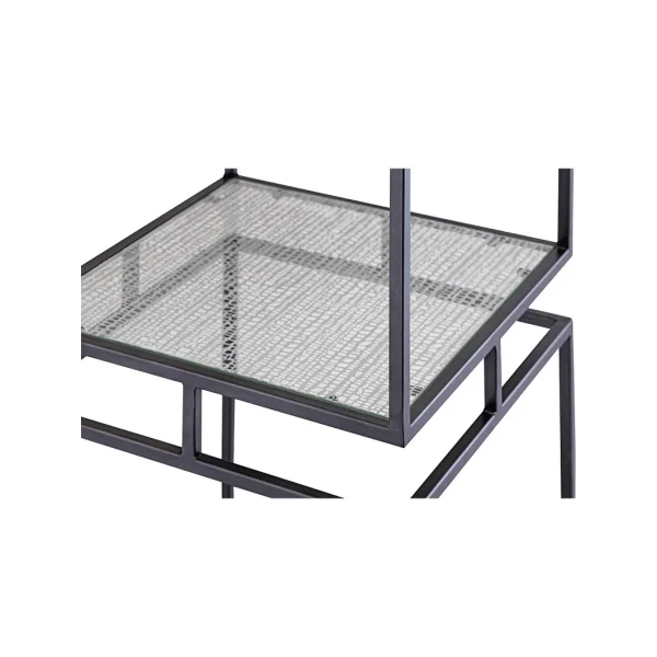 Etagère Acier et Verre 45x45x208 cm Etagère Luxueuse d'Intérieur