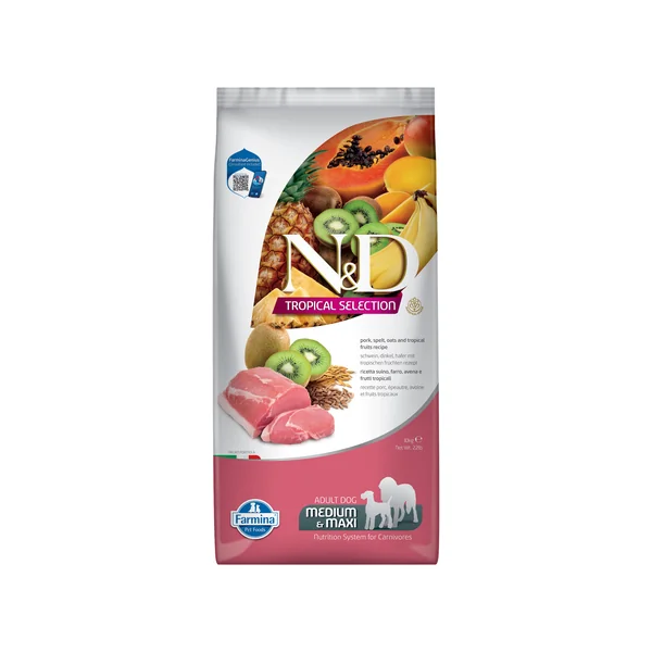 Farmina N&D Tropical Adult Medium & Maxi Aliment pour Chien - Porc