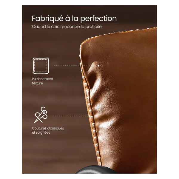 Fauteuil d’Appoint avec Accoudoirs Fauteuil de Salon Marron Caramel