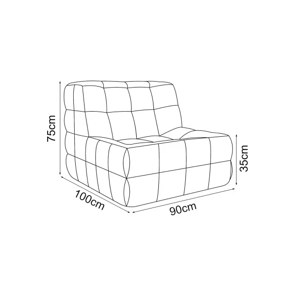 Fauteuil de Sol Confortable Ergonomique Gris 90 x 100 x 75 cm
