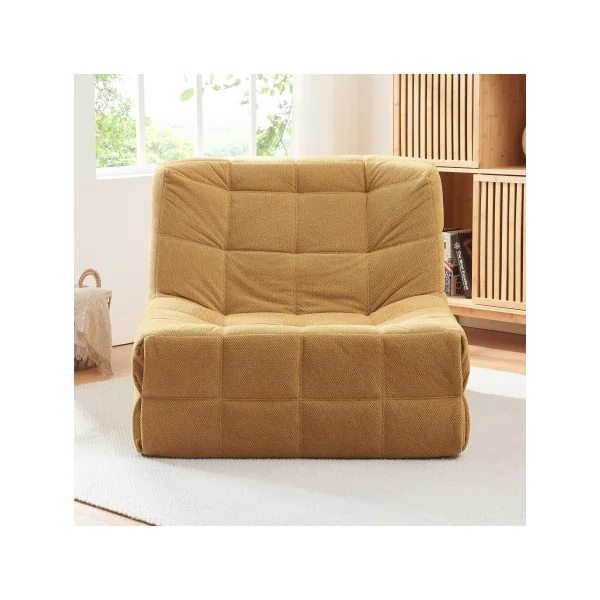 Fauteuil de Sol Confortable Ergonomique Jaune 90 x 100 x 75 cm