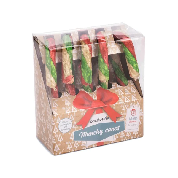Friandise croquante de Noël Beeztees en forme de sucre d'orge| Commander