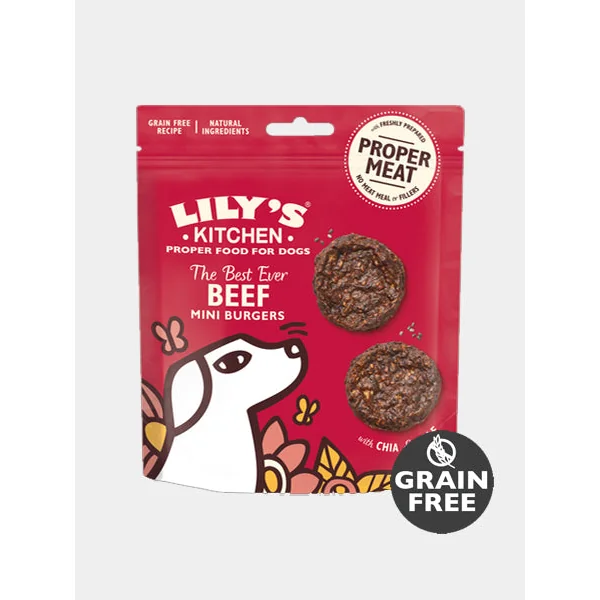 Friandises sans céréales pour chien - Mini burgers au bœuf