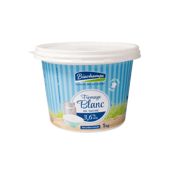 Fromage blanc de vache 3.6% MG BIO, Biochamps (1 kg)