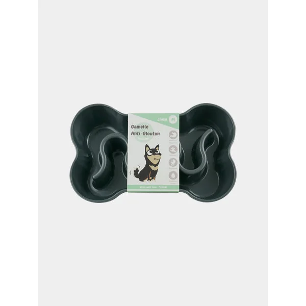 Gamelle anti-glouton pour chat - gris foncé