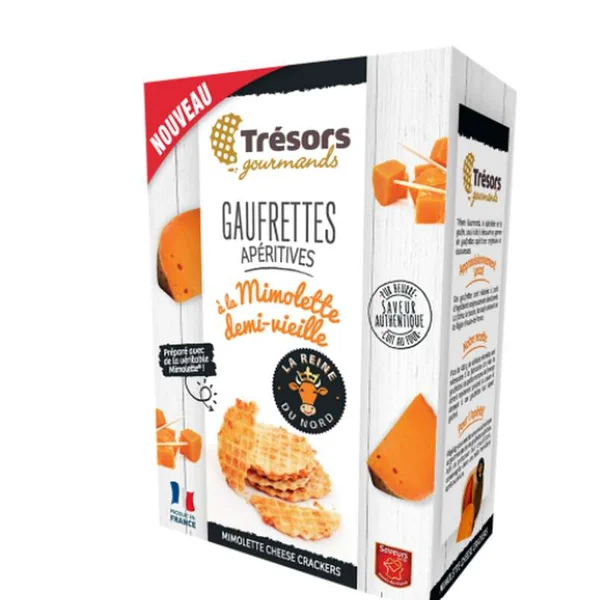 Gaufrettes aperitives mimolette demi vieille, Trésors gourmands (60 g)