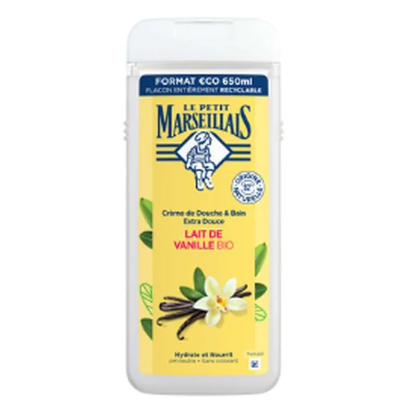 Gel Douche extra doux lait de vanille, Le Petit Marseillais (650 ml)