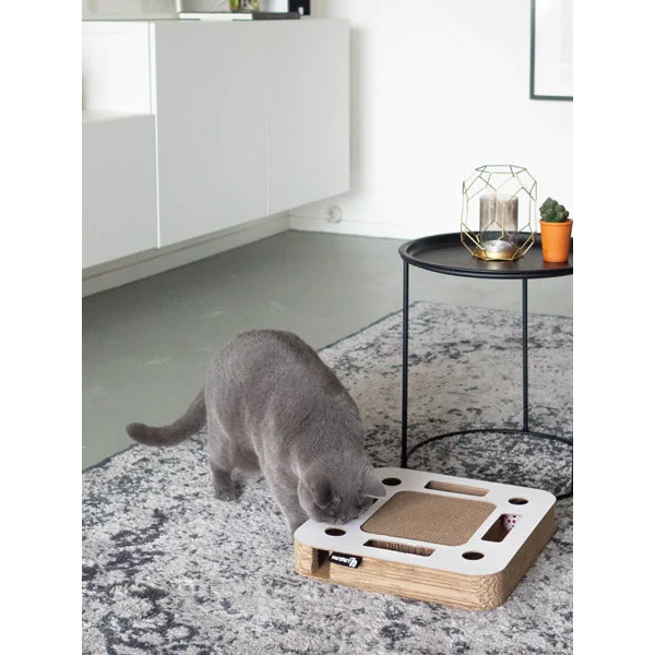 Griffoir en carton pour chat - Carré blanc