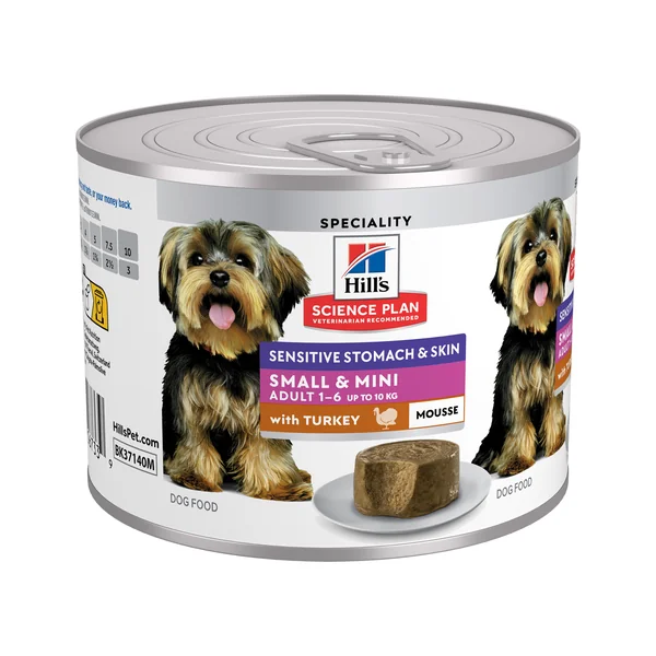 Hill's Science Plan Adult Sensitive Stomach & Skin Small & Mini Mousse - Dinde