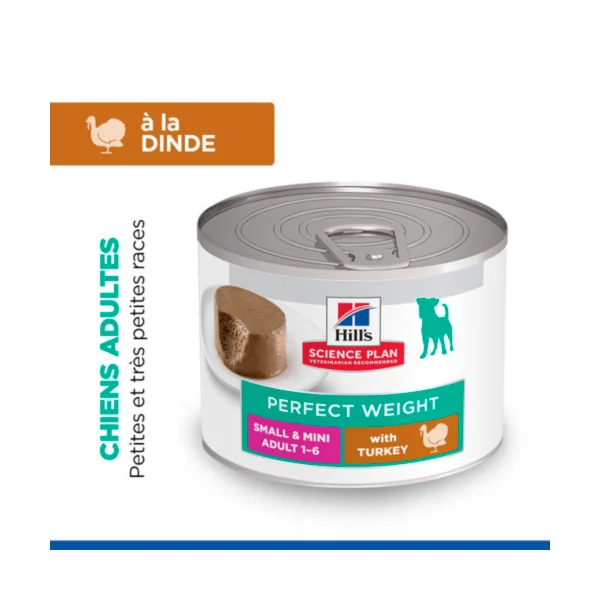 Hill's Science Plan Small & Mini - Perfect Weight Adult - Dinde - Boîte