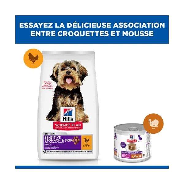Hill's Science Plan Small & Mini - Sensitive Stomach & Skin Adult - Poulet