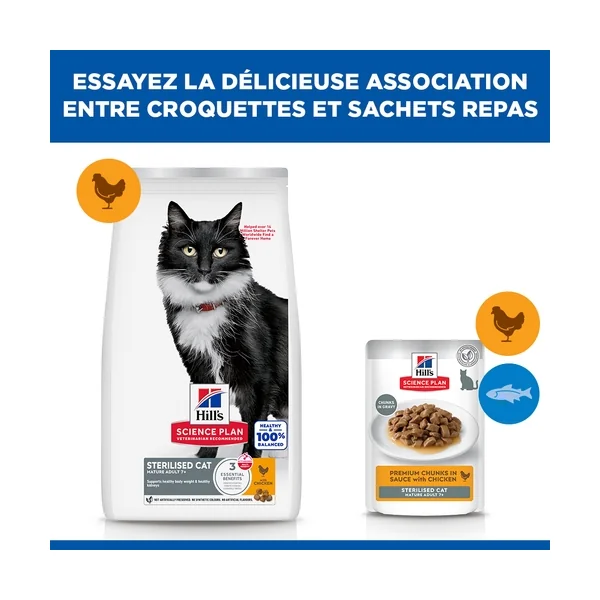 Hill's Science Plan Sterilised Cat - Mature Adult 7+ - Poulet