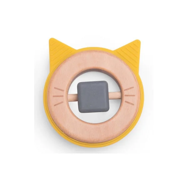 Hochet anneau de dentition chat Les Moustaches - Moulin Roty