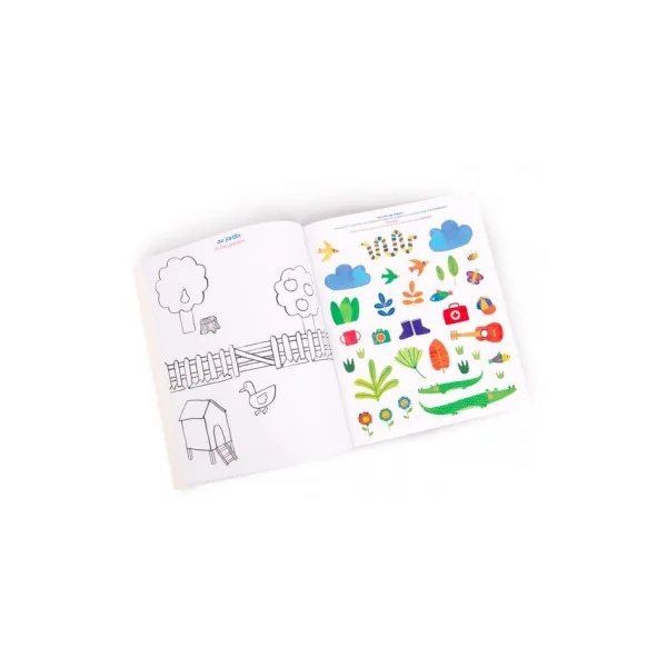 Imagier à colorier et stickers Les Popipop - Moulin Roty