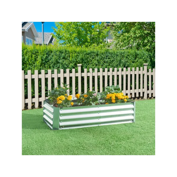Jardinière Surélevée en Acier Galvanisé 120 x 60 x 30 cm