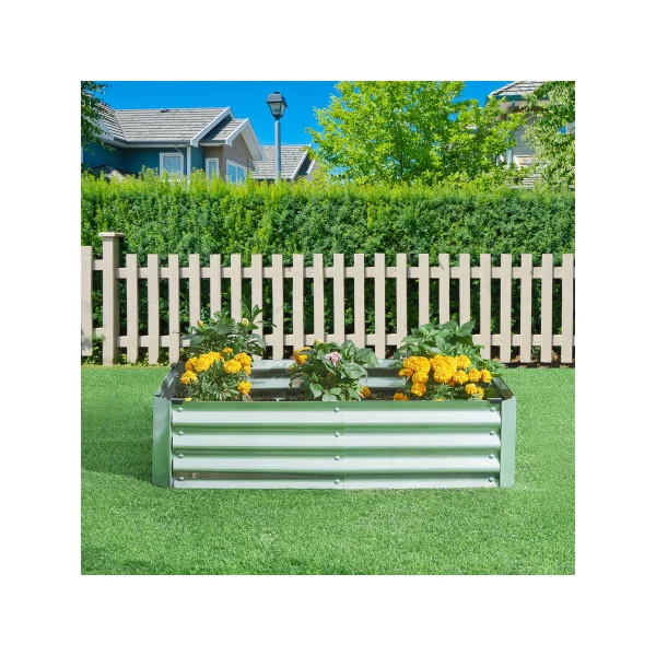 Jardinière Surélevée en Acier Galvanisé 120 x 60 x 30 cm
