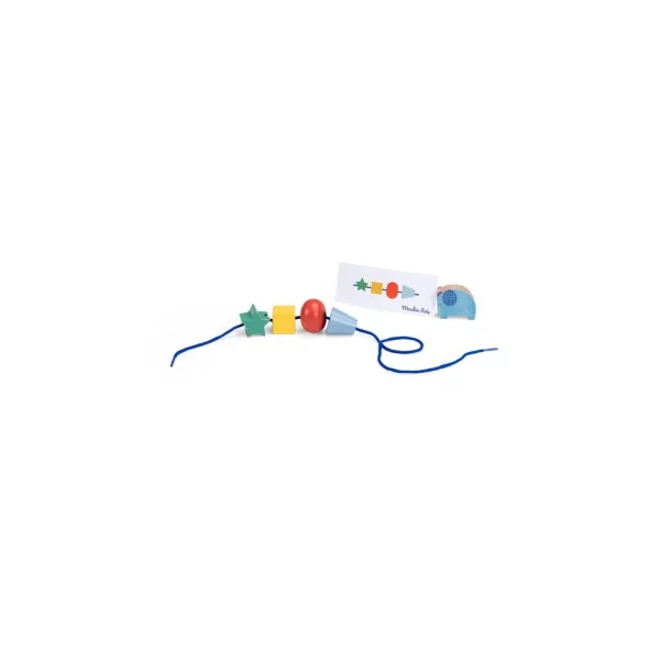 Jeu de perles en bois à enfiler Les toupitis - Moulin Roty