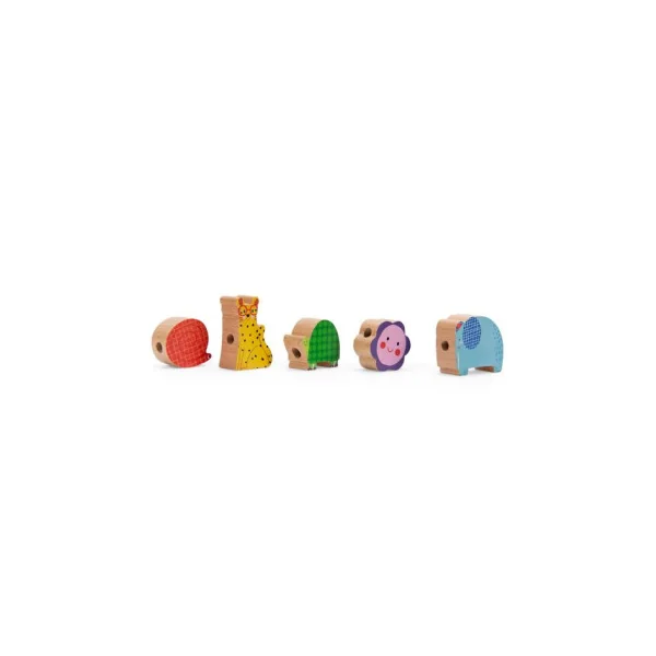 Jeu de perles en bois à enfiler Les toupitis - Moulin Roty