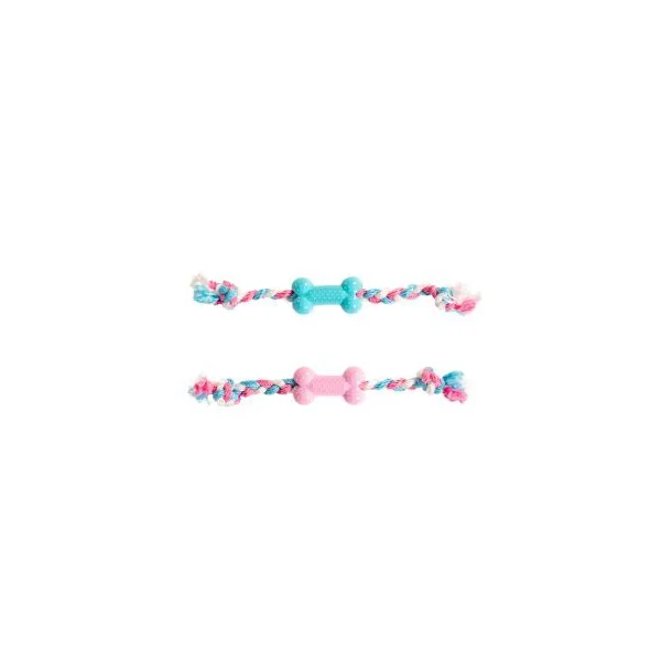 JOUET CHIOT OS TPR AVEC CORDE 35 CM
