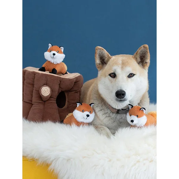Jouet d'occupation pour chien original - Tronc et Renard 🦊 - ZippyPaws