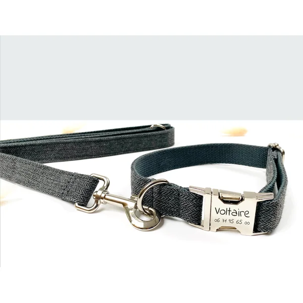 Kit Complet Chien Personnalisé Chevron Gris