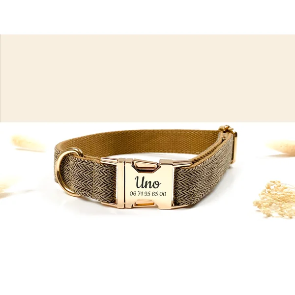 Kit Complet Chien Personnalisé Chevron Noisette