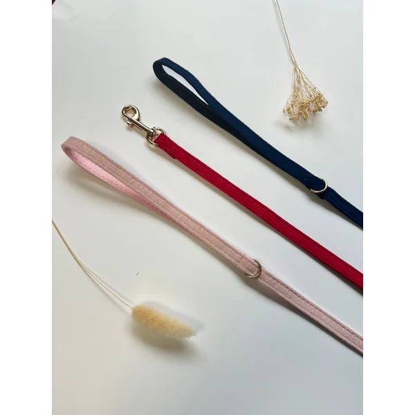 Laisse Chat et Chaton Velours Lisse Rose