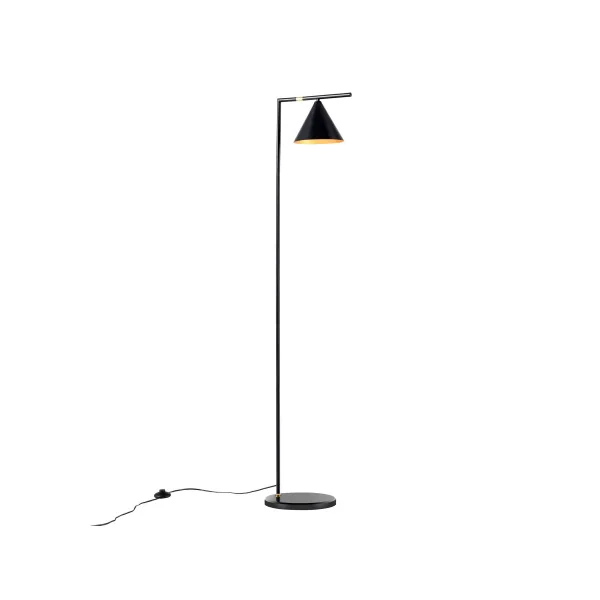 Lampadaire conique noir 160 cm avec abat-jour