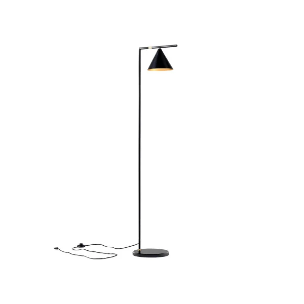 Lampadaire conique noir 160 cm avec abat-jour
