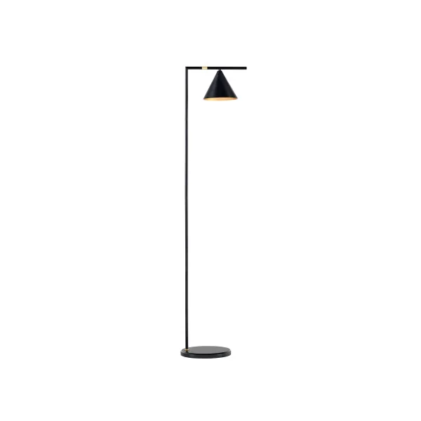 Lampadaire conique noir 160 cm avec abat-jour