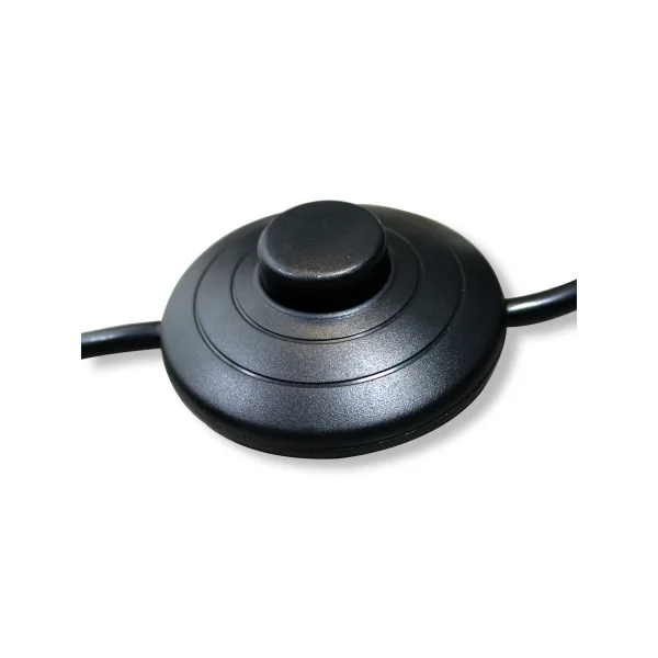 Lampadaire en métal et tissu noir, 165 cm