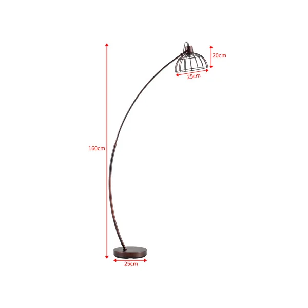 Lampadaire moderne avec abat-jour grillagé 160 cm