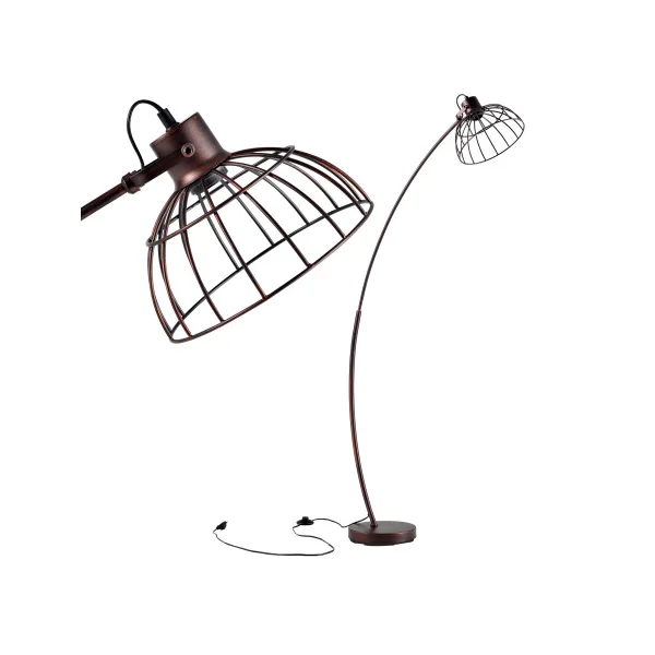 Lampadaire moderne avec abat-jour grillagé 160 cm