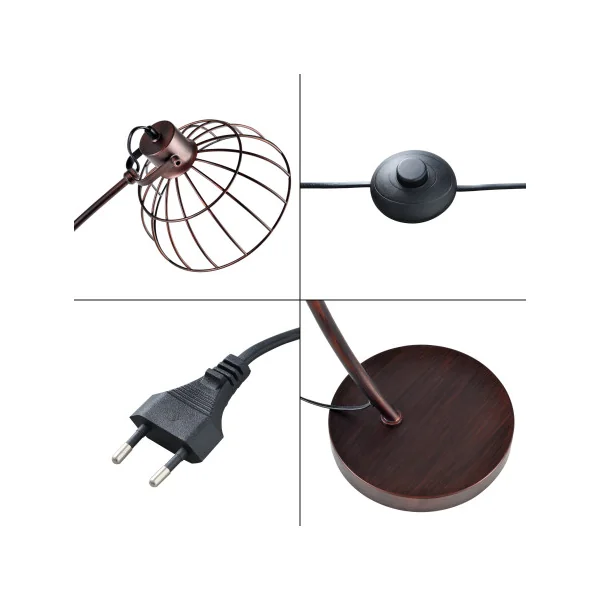 Lampadaire moderne avec abat-jour grillagé 160 cm