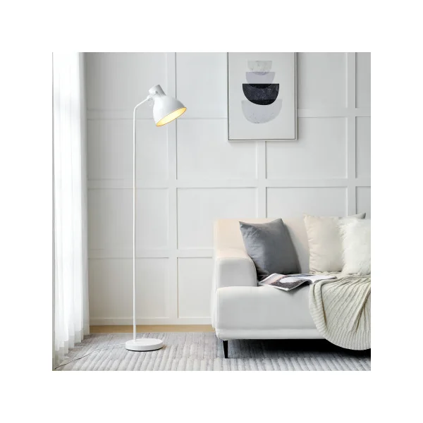 Lampadaire moderne blanc 165 cm avec abat-jour réglable