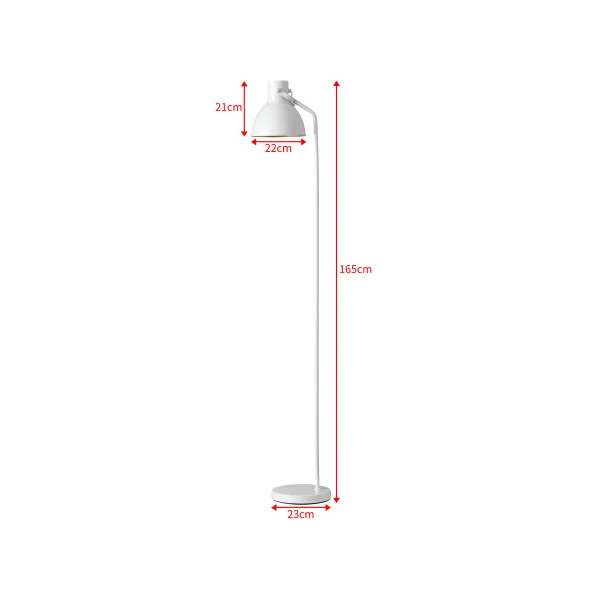 Lampadaire moderne blanc 165 cm avec abat-jour réglable