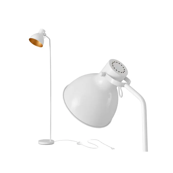 Lampadaire moderne blanc 165 cm avec abat-jour réglable