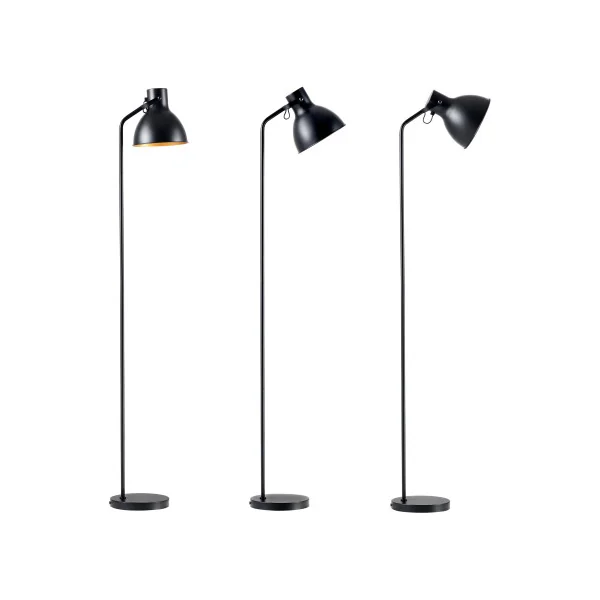 Lampadaire moderne noir avec abat-jour réglable 165 cm