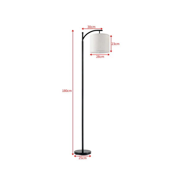 Lampadaire moderne noir beige 180 cm