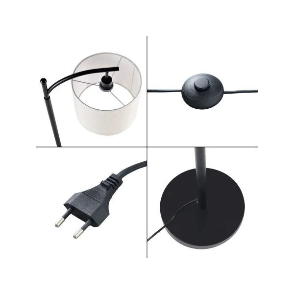 Lampadaire moderne noir beige 180 cm
