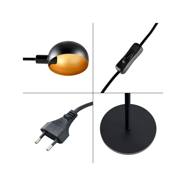Lampadaire moderne noir hauteur 160 cm